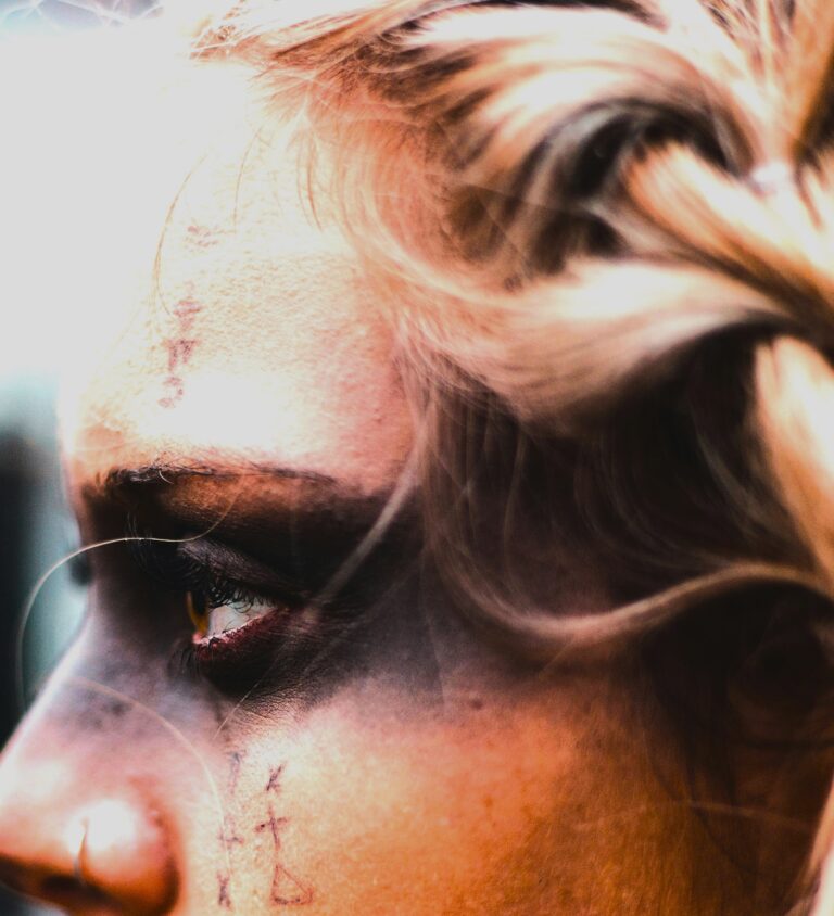 Close-up of bruised face symbolising pain, Threats and Cruelty in abusive relationships and DV aggressor behaviour.