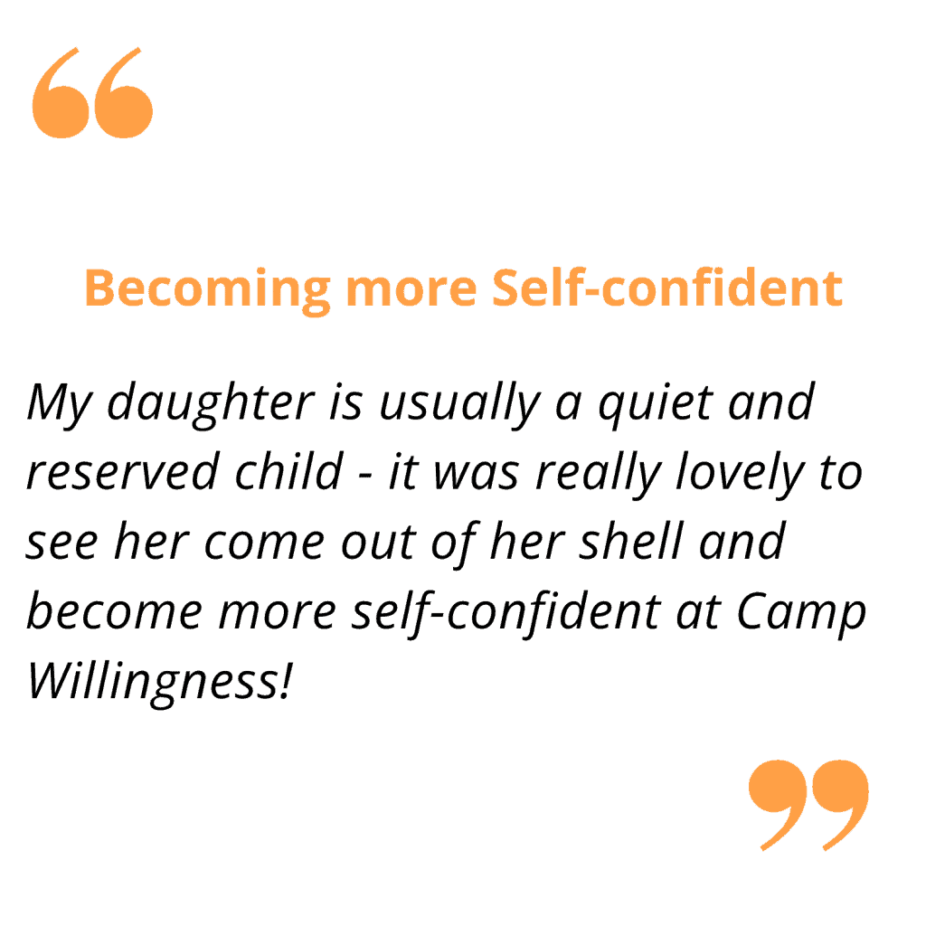 Self-confidence in children, with a focus on a daughter gaining confidence after being reserved, highlighting importance of supportive environments for psychological wellbeing.