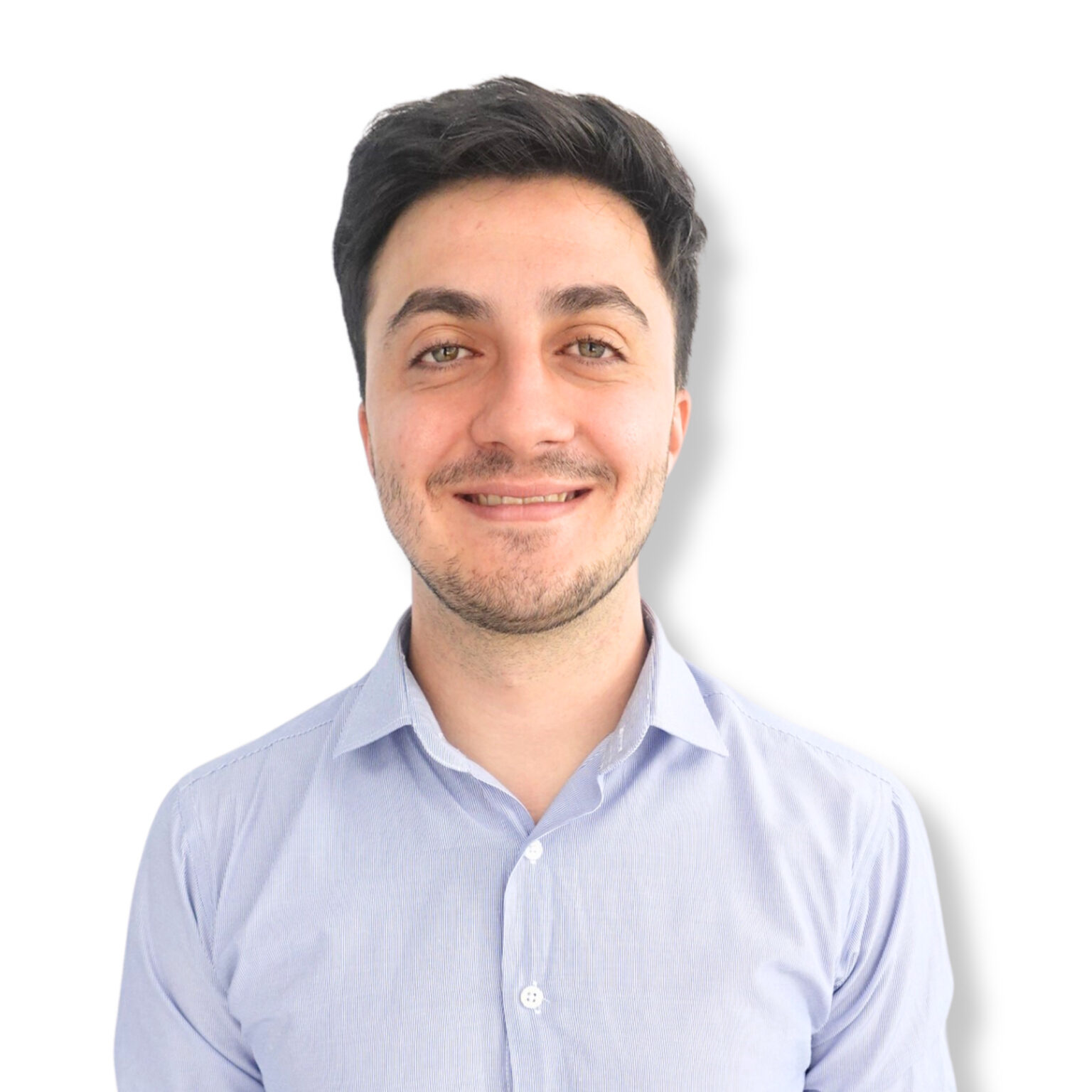 Calm young man smiling in a light blue shirt, mental health awareness, professional headshot for psychology content, positive attitude, self-care, mental well-being, therapy promotion, counselling services, mental health support, clinical psychology, emotional resilience, stress management, mindfulness, mental health advocate, therapy, self-help concepts, mental health stigma reduction, emotional resilience, wellness, mental health professional, mental health awareness campaigns.