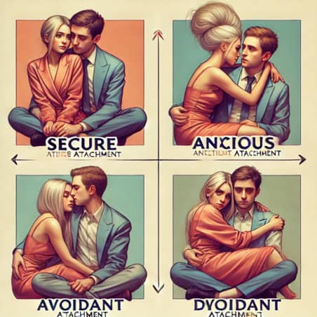 A couple sitting closely together, illustrating different attachment styles in relationships.