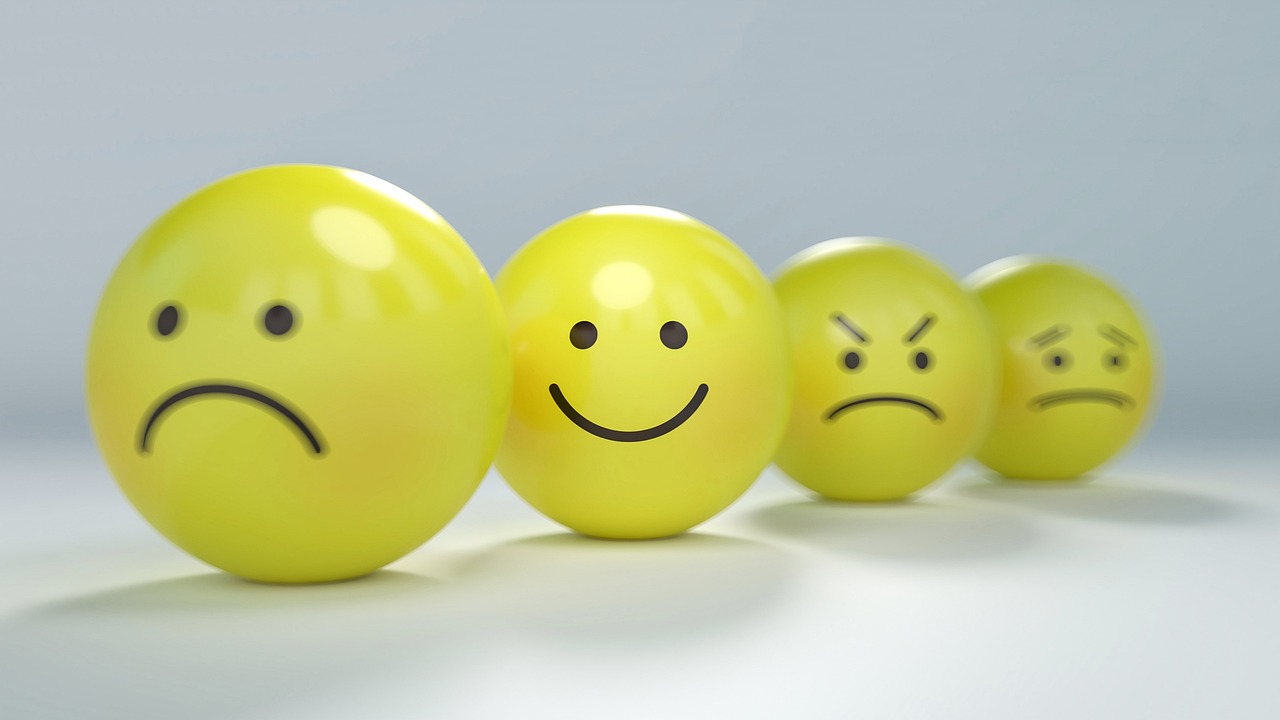 Yellow emoticon balls showing emotional learning through play in expression