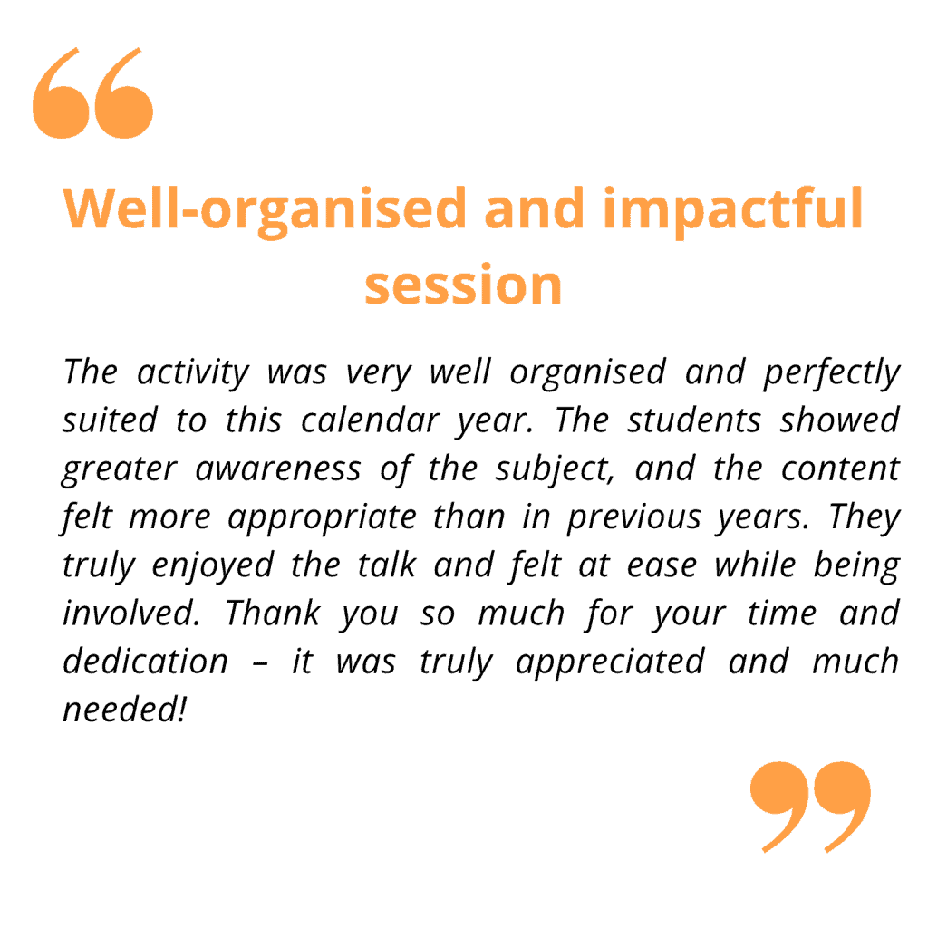 Well-organised and impactful therapy session with engaged students and positive feedback, highlighting effective planning and meaningful interaction in mental health support settings.