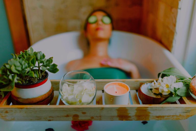 A parent enjoying a spa day, illustrating Caregiver Stress relief through self-care for family wellbeing – Willingness.