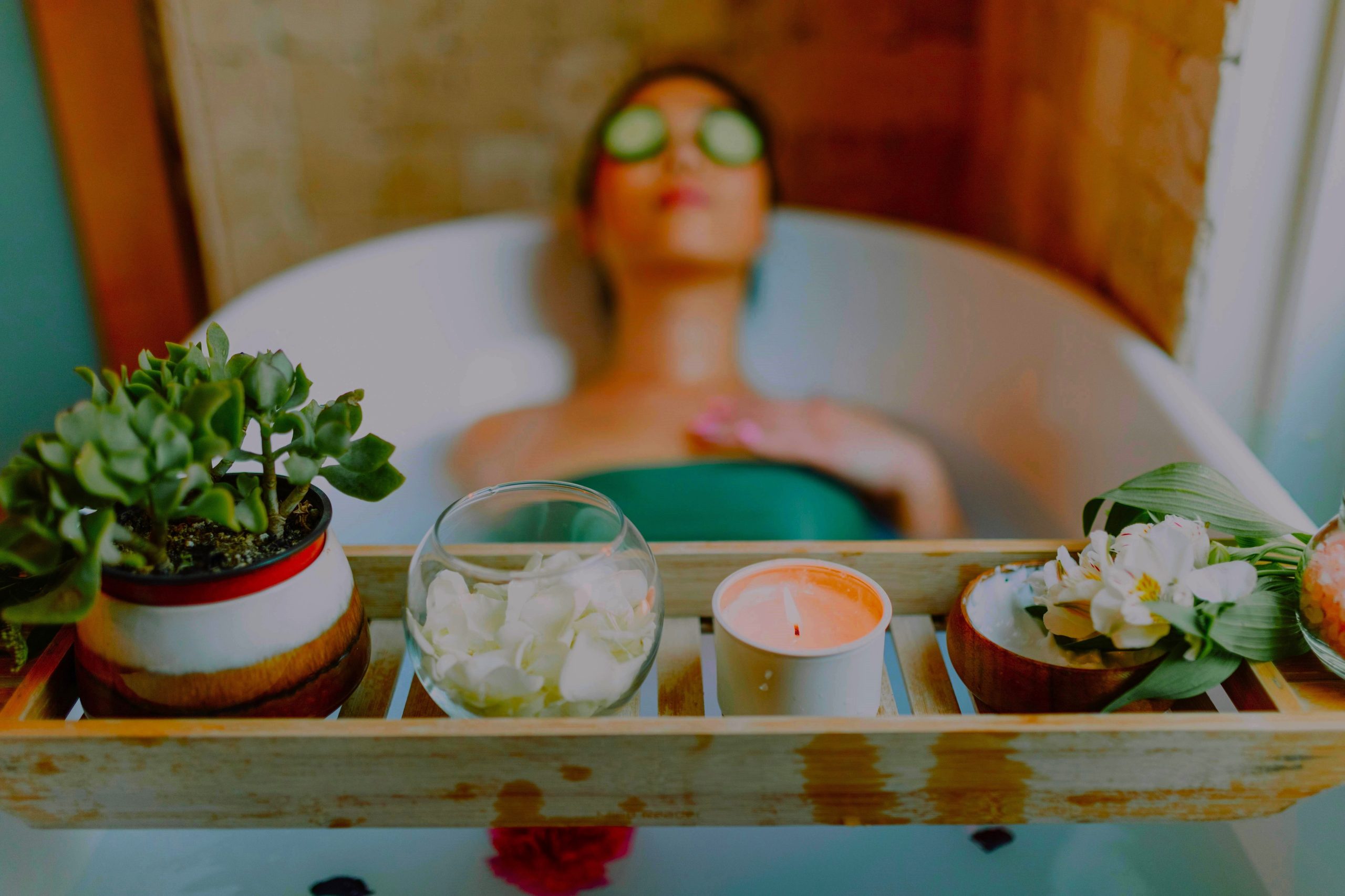A parent enjoying a spa day, illustrating Caregiver Stress relief through self-care for family wellbeing – Willingness.
