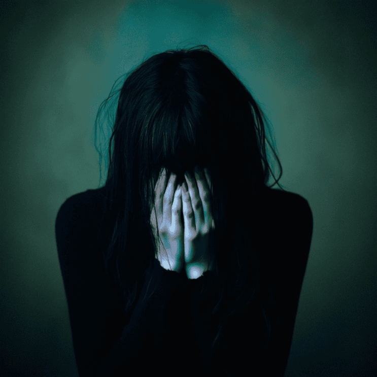 Person covering face in emotional distress, showing stress and trauma as separate feelings caused by Acute Stress Reactions.