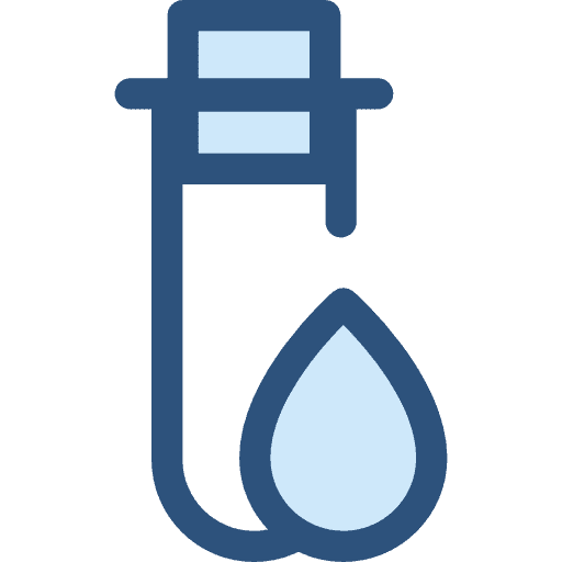 Illustration of a cervical screening test kit, including a swab and collection container, used for Pap smears and cervical health checks.